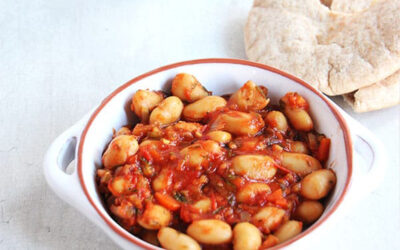Bean Casserole on Pita
